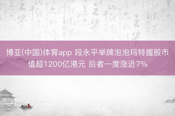 博亚(中国)体育app 段永平举牌泡泡玛特握股市值超1200亿港元 后者一度涨近7%