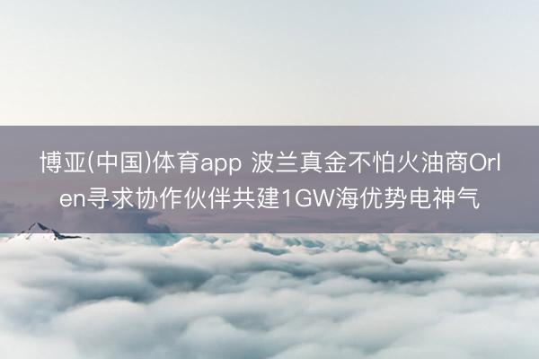 博亚(中国)体育app 波兰真金不怕火油商Orlen寻求协作伙伴共建1GW海优势电神气