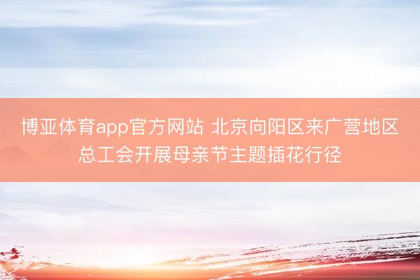 博亚体育app官方网站 北京向阳区来广营地区总工会开展母亲节主题插花行径